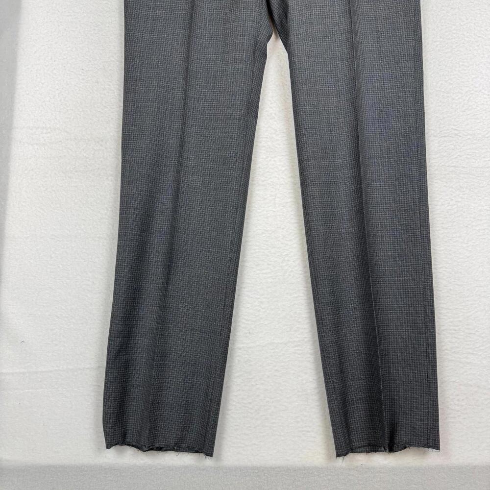 NEW Santorelli Size 38 Romeo Gray Wool Luxury Dress Pants Unfinished Hem Italy - Picture 4 of 10